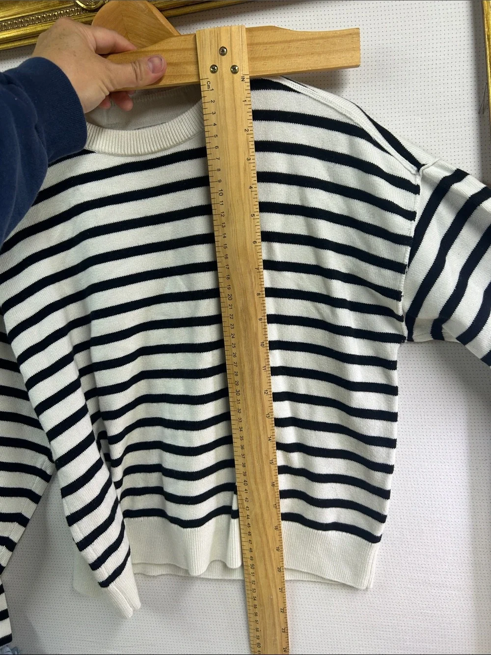J. Crew White and Black Striped Crewneck Sweater | S